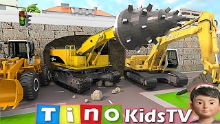 Road Header Excavator & Driller Trucks for Kids | Road Tunnel Construction