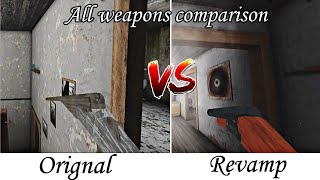 Granny 1.8 Weapons VS Granny Revamp Weapons Comparison