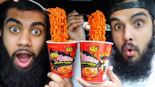 WE TRIED 2X SPICY KOREAN FIRE NOODLES