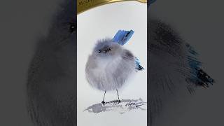 Quick Watercolor Bird Painting Tutorial - Female Splendid Fairywren#watercolorart