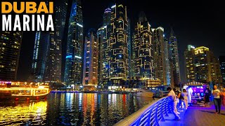 Dubai Marina Walk Night Complete Walking Tour 2022 | 4K | Dubai Tourist Attraction