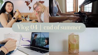 End of summer, knitting, home cafe, lunch with friends | Vlog 04