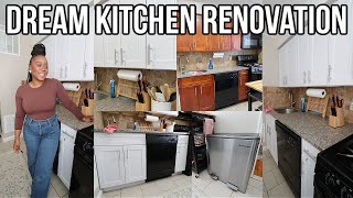 DREAM KITCHEN RENOVATION! EXTREME KITCHEN TRANSFORMATION | RENTER FRIENDLY PROJECT | DIY HOME UPDATE