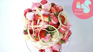 LOADED STRAWBERRY & WHITE CHOCOLATE CAKE | Cake Tutorial | Acorn Bakes