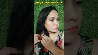 Testing viral braid hack 🤨#shorts #shortsvideo #hairhacks #viral #braids #testing #trending #short