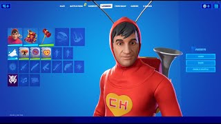 All El Chapulín Colorado Cosmetics in Fortnite showcased! (Que no panda el cúnico emote & skins)