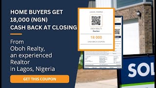 Home buyers get 18,000 (NGN) cash back from Oboh Realty in Lagos, Nigeria