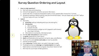 Survey Question Ordering and Layout: Setting up Your Survey