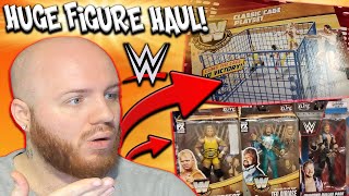 HUGE WWE FIGURE HAUL PLUS CLASSIC STEEL CAGE PLAYSET REVIEW!