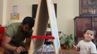 How to Assemble IKEA MALA Easel | Writing Board for Kids | Black and White Board For Children #ikea