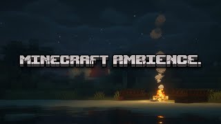 Peaceful autumn night... minecraft music & campfire ambience for study/work/relax