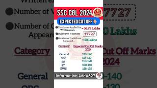 SSC CGL expected cut off 2024 | SSC CGL 2024 Expected Cut Off | SSC CGL safe score 2024 #shorts #ssc