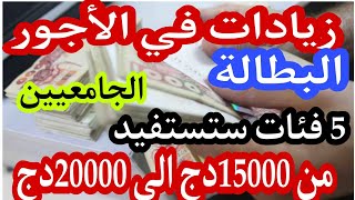 الزيادات في الأجور والرواتب/منحة البطالة ومنحة المرأة الماكثة في البيت ومنحة المتقاعدين