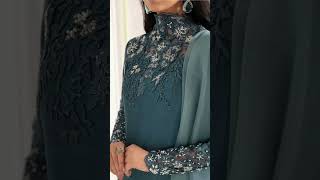 Huzayn’s |high neck front design |#dress #elegant #designer #huzayn