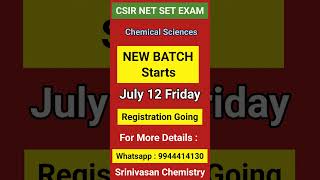 NEW CSIR NET SET BATCH 1 | Starts | Chemical Sciences | Registration Going | CSIR NET SET EXAM |