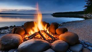 Relaxing Nature Sound at Night Ambience & Campfire, Fireplace, Fire Sound for sleeping, meditation