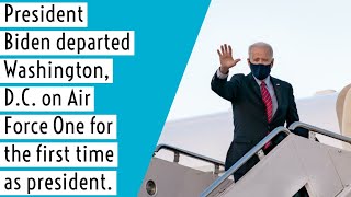 President Biden departed Washington, D.C. on Air Force One for the first time as president.