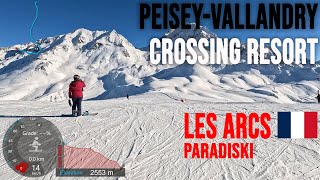 [4K] Skiing Peisey-Vallandry, Crossing Resort via Vanoise Express, Paradiski France, GoPro HERO11