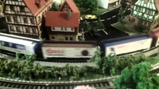 N scale trains running