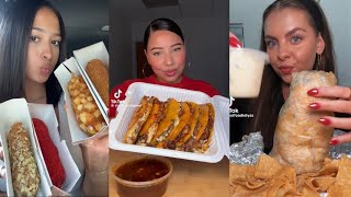 Tiktok mukbang compilation part-79 | chipotle, chessy corn dogs , tacos and more