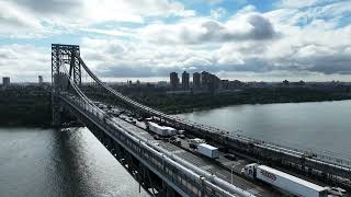 10-Minute 4K Drone: George Washington Bridge & New York City in Autumn | Chill Music & Scenic Views