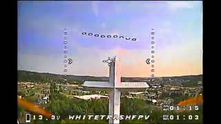 Drone dives a big cross