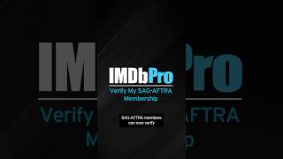 #IMDbPro Tutorial | How to Verify Your SAG-AFTRA Membership on IMDbPro. #SAGAFTRA #Shorts