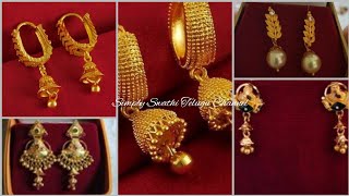 Gold earrings designs||letest gold earrings designs with weight||gold earrings collection