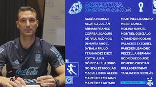 Lionel Scaloni announces 26-man Argentina 🇦🇷 squad for FIFA World Cup 2022 in Qatar || #qatar2022