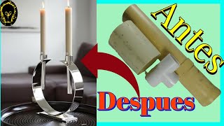 🕎CANDELABROS para mesa COMEDOR🔴 🎨MANUALIDADES con TUBOS de PLÁSTICO