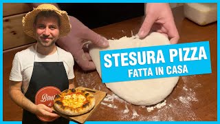 PIZZA FATTA IN CASA con lievito madre: stesura e metodo padella + grill