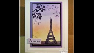 Eiffel Tower Sponged Scene Card