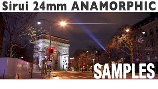 Sirui 24mm anamorphic lens Paris by night samples