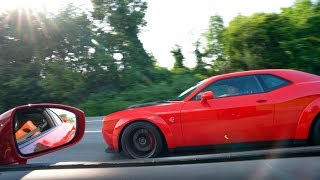 Nissan GTR vs Dodge HELLCAT (Stock vs Stock)