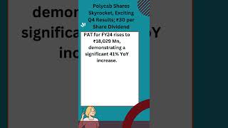 #shorts | Polycab Shares Skyrocket, Exciting Q4 Results; ₹30 per Share Dividend |  #trends556