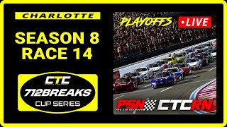 iRacing - CTC 712Breaks Cup Series | It's Not Raining 185 @ Charlotte (Season 8 Race 14)