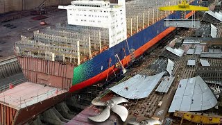 Inside Gigantic Factory Assembling Massive Ship From Kit - Assembly Line