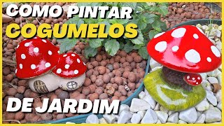 🟡 DIY - Decoração de Jardim | Como pintar COGUMELOS #gesso