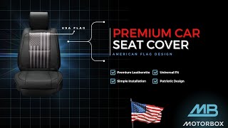 Upgrade Your Ride | MotorBox™ Premium Vertical USA Flag Car/Truck Seat Cover