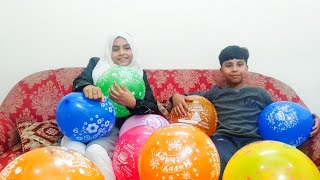 Indoor Games with Balloons CHALLENGE | A Funny video for kids performed by DIYA AND BRO..