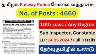 RPF New Vacancy 2024 | Eligibility, Salary, Selection, Syllabus - Complete Details in Tamil