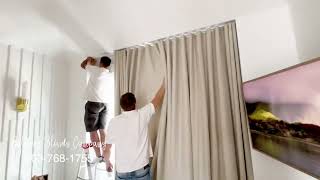 Installation of curtains in Calgary for our client