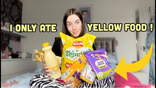 EATING YELLOW FOODS FOR 24 HOURS CHALLENGE!!!