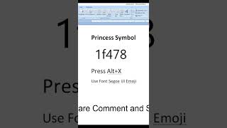 Princess Symbol in #msword #viral #reels #trending #youtubeshorts