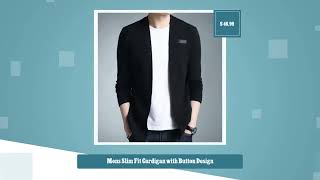 Mens Slim Fit Cardigan with Button Design