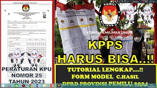 PANDUAN LENGKAP !! Cara Mengisi Formulir model C. HASIL-DPRD PROVINSI PEMILU 2024 - BIMTEK KPPS 2024