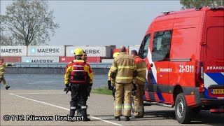 (GRIP 1) hulpdiensten massaal ingezet voor zinkende boot in de maas bij Ooijen