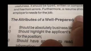 The attributes of well prepared CV