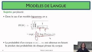 Traitement automatique des langues [3.5] Modèles de langue - évaluation de performance