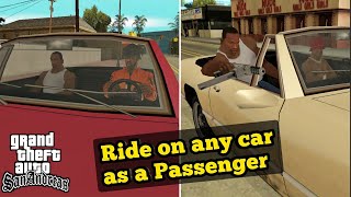 How To Be A Passenger In GTA San Andreas | Ride As A Passenger In GTA San Andreas